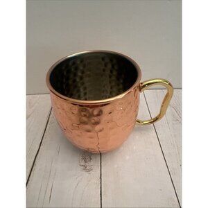 Bowring Moscow Mule Mug Glass Copper Hammered Dimple Pattern Cup 4" Tall NWT